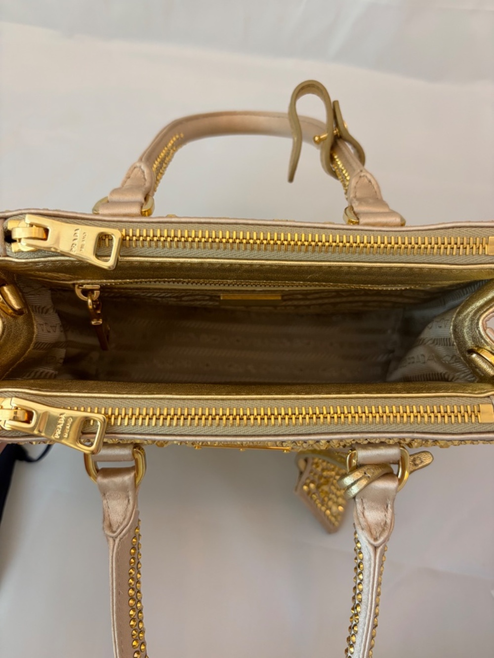 Prada Gold Crystal Embellished Shoulder Bag - Picture 8 of 14